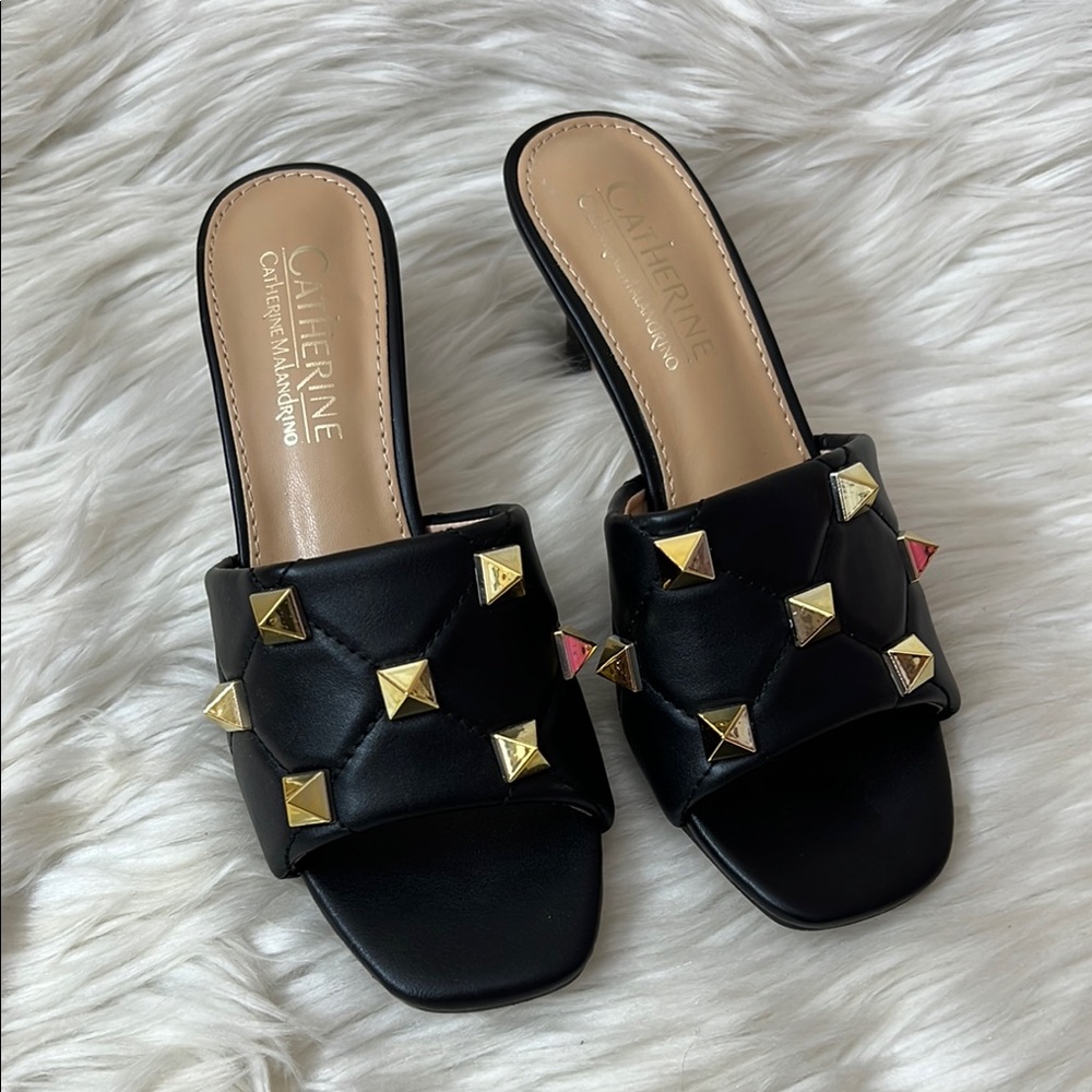 Catherine Malandrino Black Studded Women's Sandals